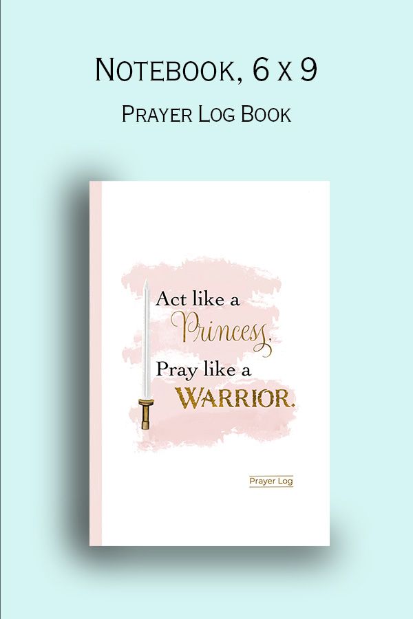 Princess warrior prayer notebook with sword image
